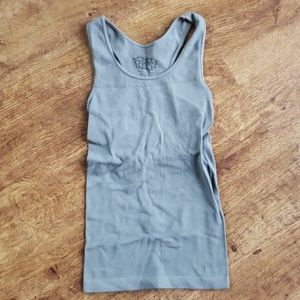 Gray ribbed tank top